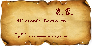 Mártonfi Bertalan névjegykártya